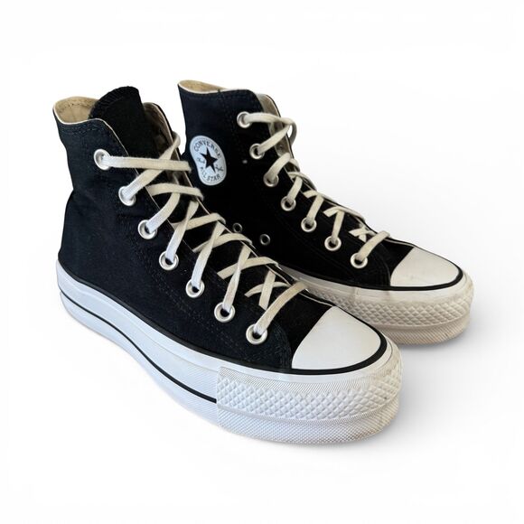 Converse Chuck Taylor All Star Platform High-Top Sneakers Women's Size 6 Black - Picture 4 of 10